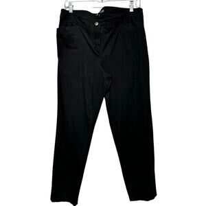 Eileen Fisher Cotton/Spandex Blend Black Chino Tapered Leg Pant Size Medium